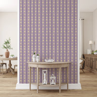 Floral Lavender Stripe Wallpaper⁠