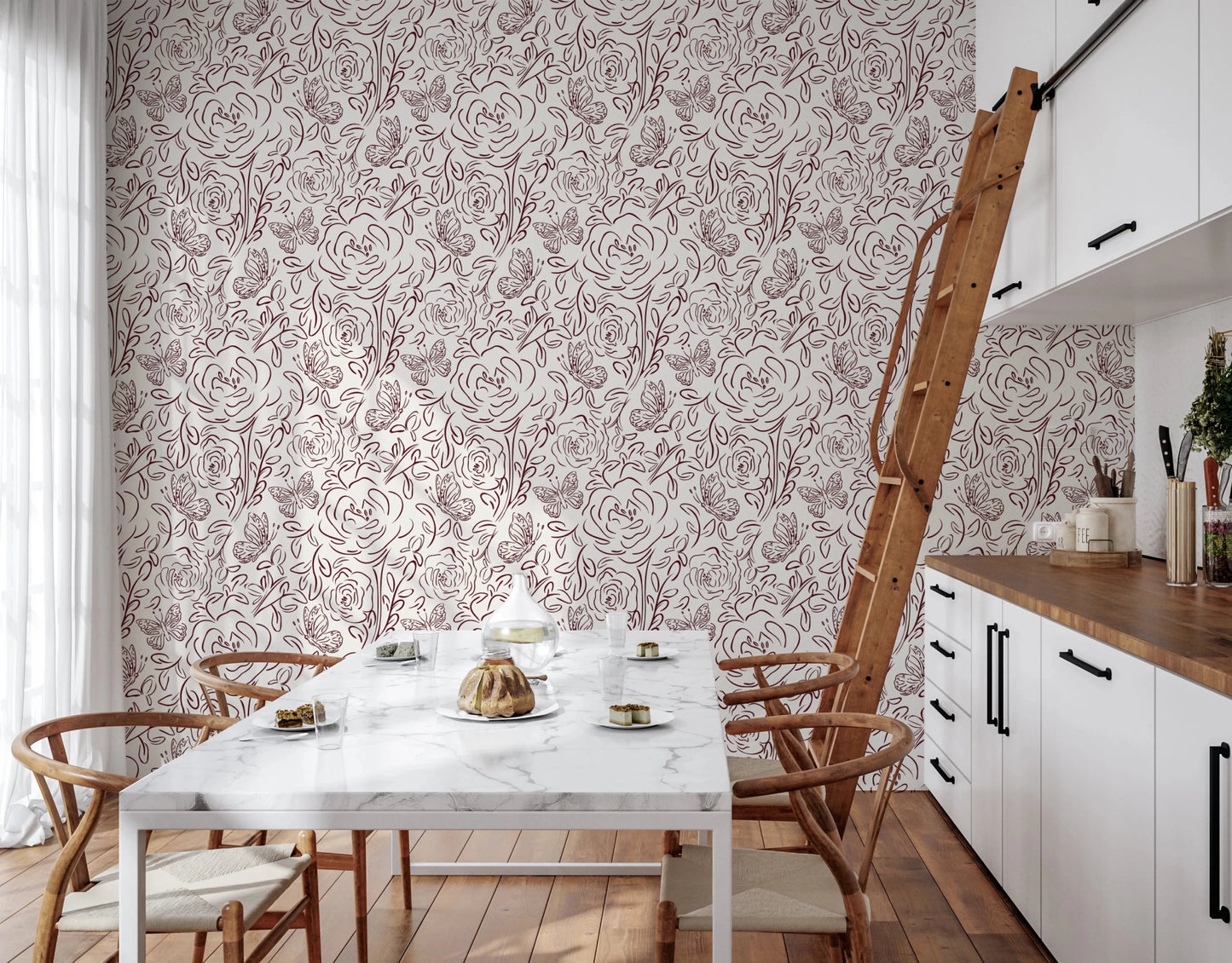 Floral Line Dance Wallpaper⁠