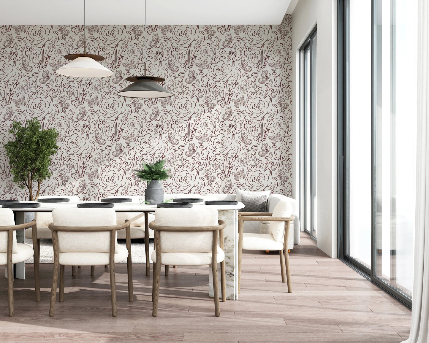 Floral Line Dance Wallpaper⁠