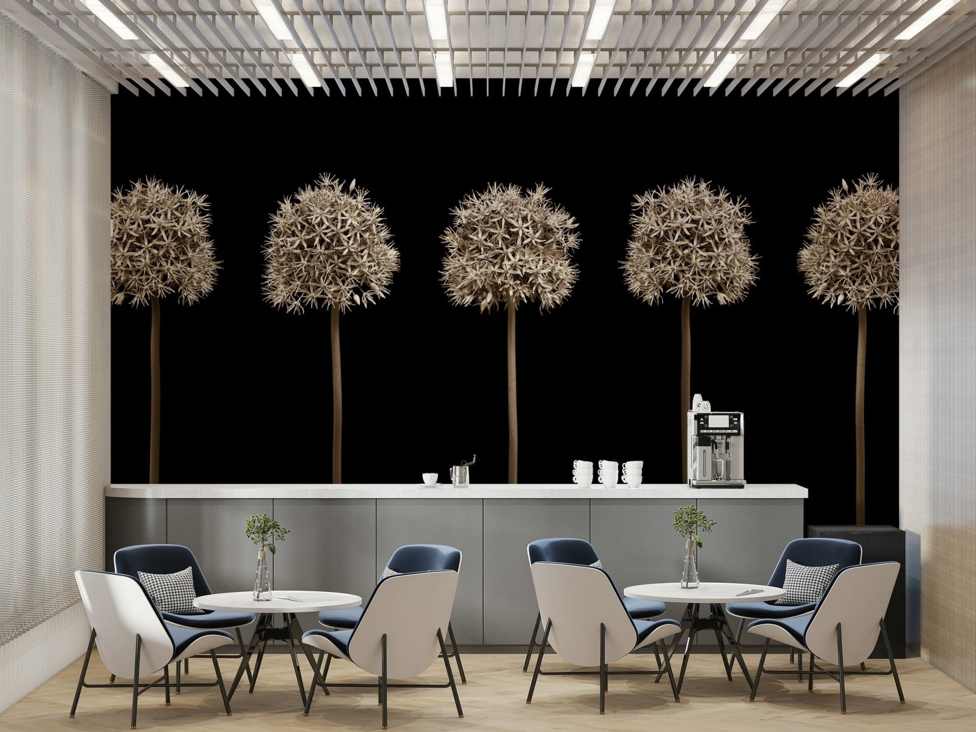 Five spherical white flowers. GD2895

