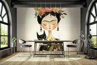Expressive mural combining elegance and quiet mystery

