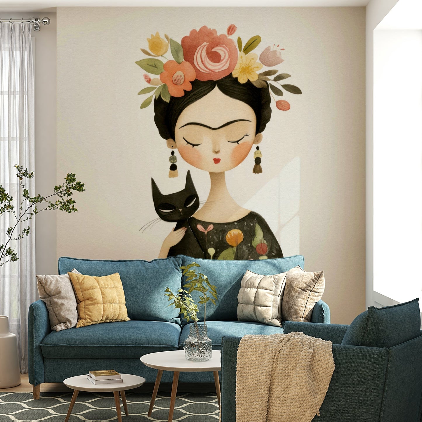 Floral Muse and Midnight Companion in dramatic color palette

