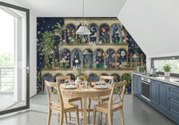 Elegant nightscape garden wallpaper showing detailed floral arrangements.