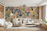 A classic soft floral wallpaper for walls.
