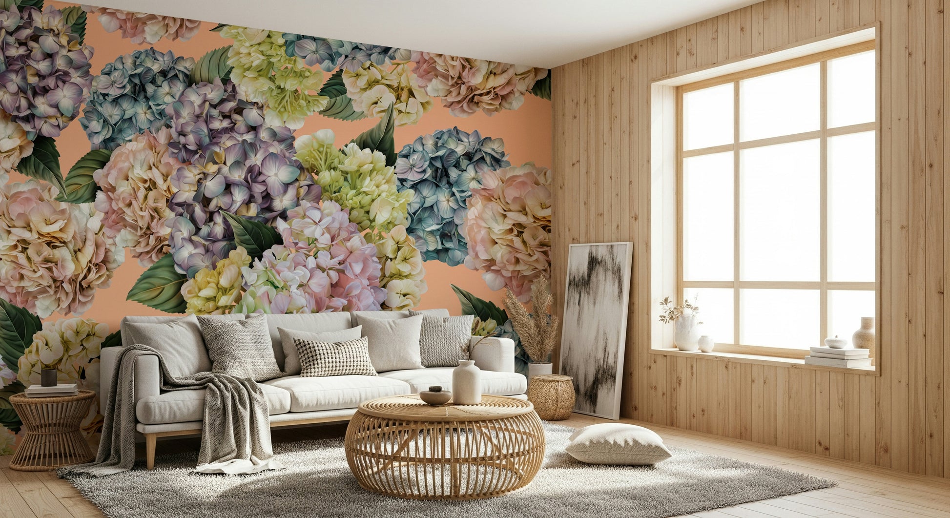 A serene subtle flower wall mural for your decor.