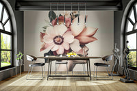 High-quality image of the floral portrait wallpaper

