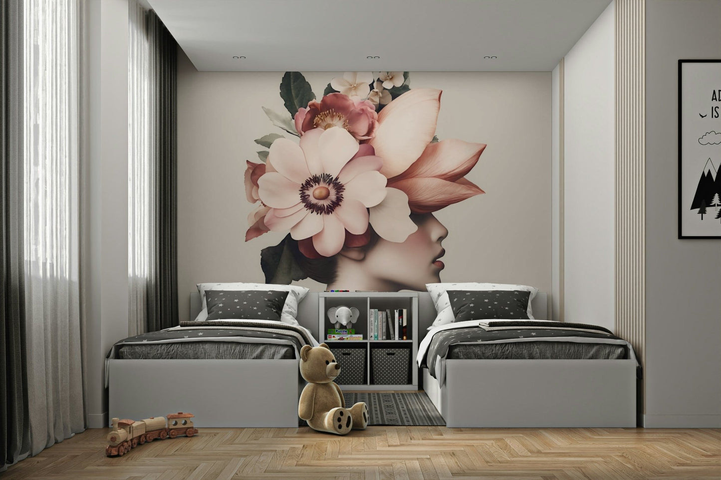 An interior with a charming and timeless accent wall

