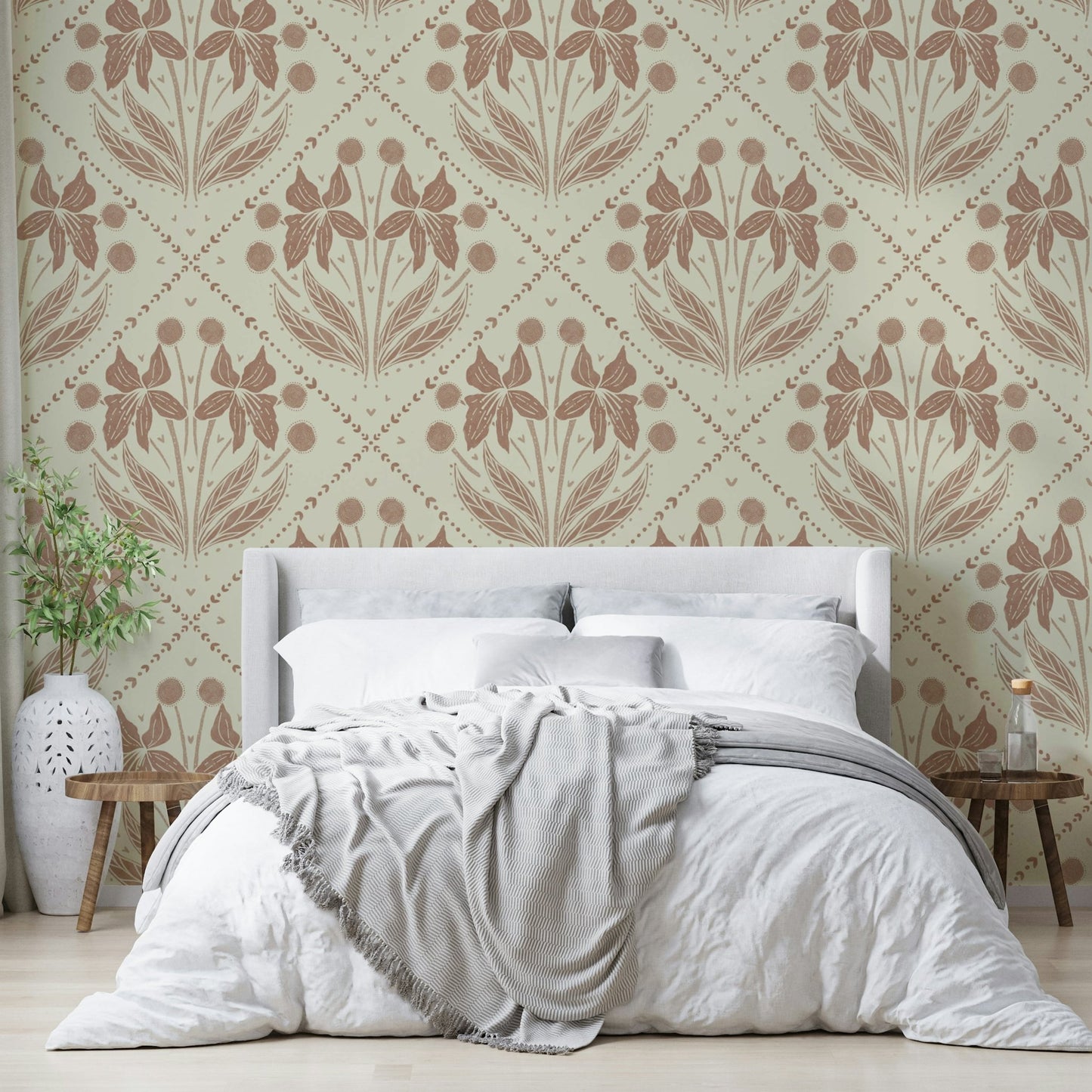 Rustic floral wallpaper for walls

