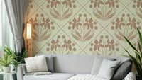 Organic-inspired floral wall design
