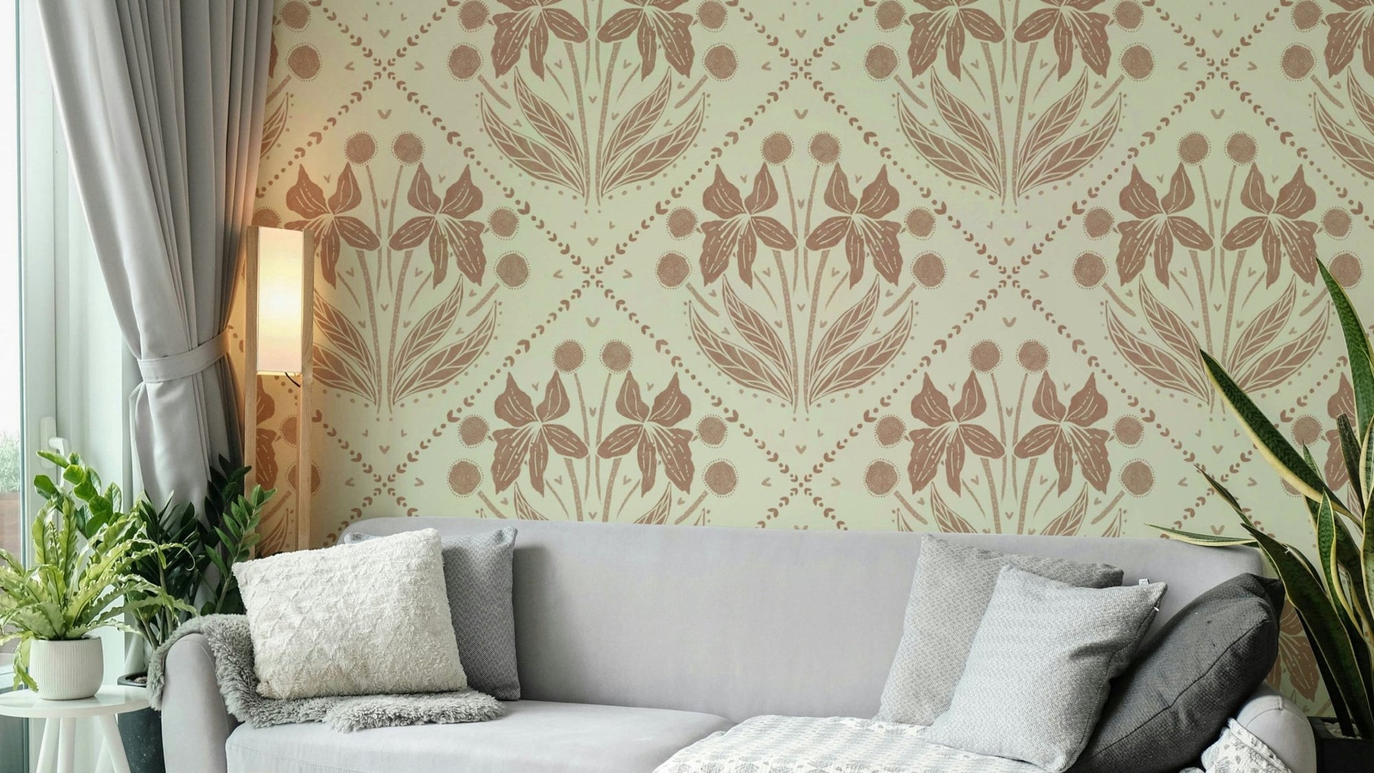 Organic-inspired floral wall design, GD2507