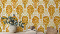 Floral Rockets Golden Yellow Wallpaper - Giffywalls