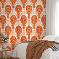 Vibrant red floral rockets wallpaper for a lively and dynamic look. RNM38
