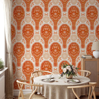 Artistic floral rockets red wallpaper for creative wall accents. RNM38
