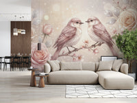 Floral Serenade Wall Mural for calm living room walls