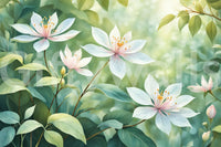 A high-quality serene botanical wall mural for walls.


