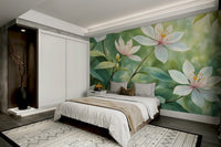 A tranquil subtle flower wall mural for your decor.

