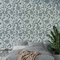 Muted floral print wallpaper
