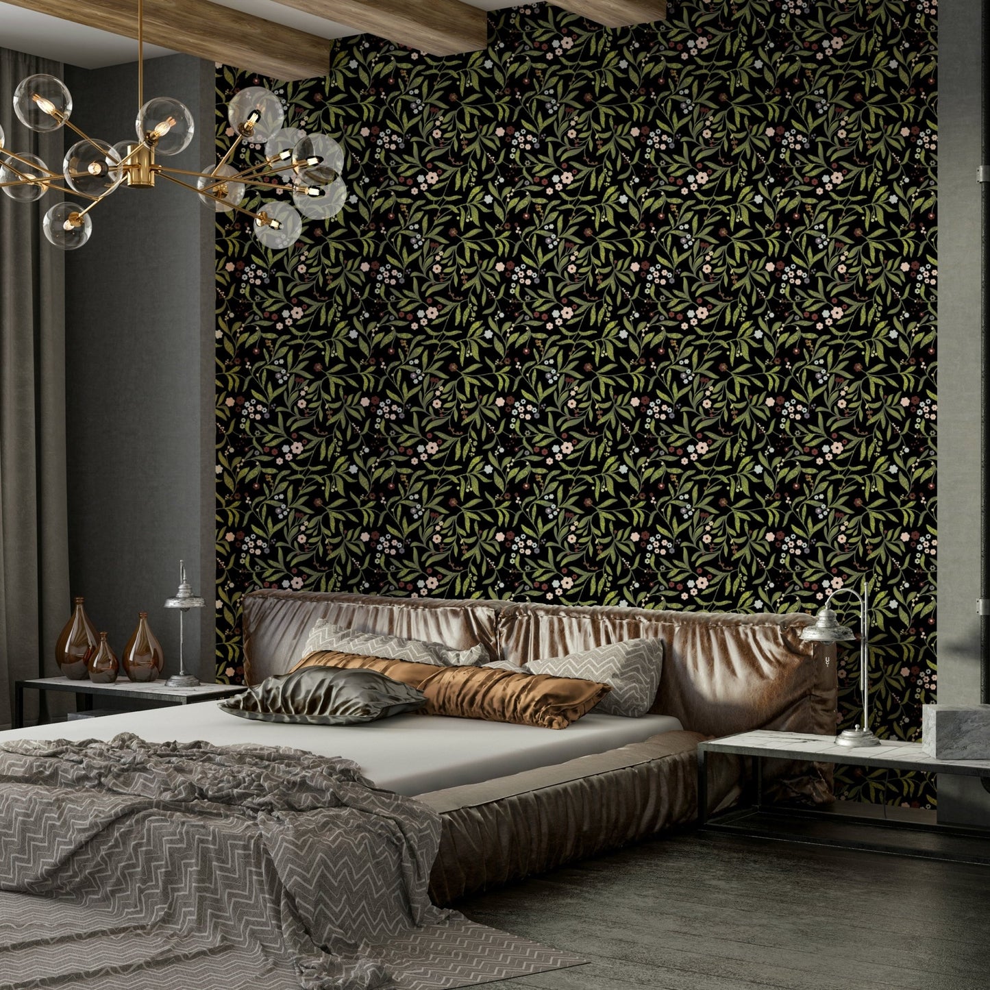 A classic floral wallpaper for walls with a calming theme.

