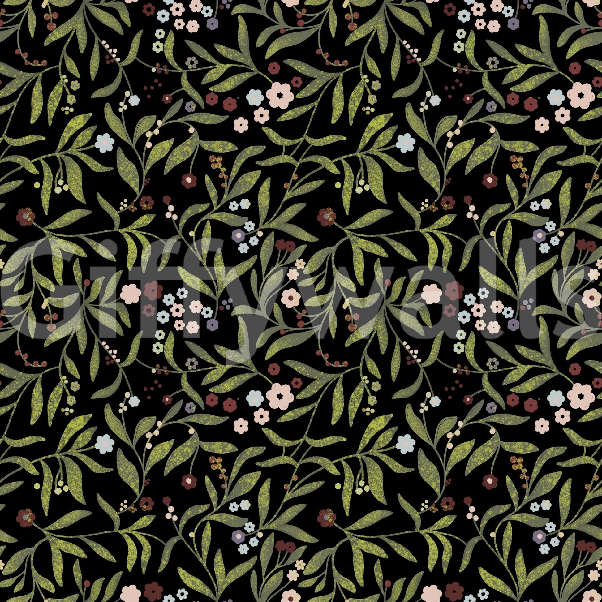 A high-quality serene botanical wall mural for walls.

