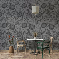 The mural is created for an entire wall, providing a gentle backdrop.
