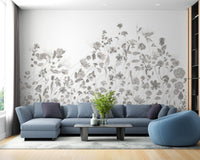Floral Sketch Wall Mural - Giffywalls
