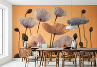 Decorative floral spectacle wall mural in a luxury lounge suite