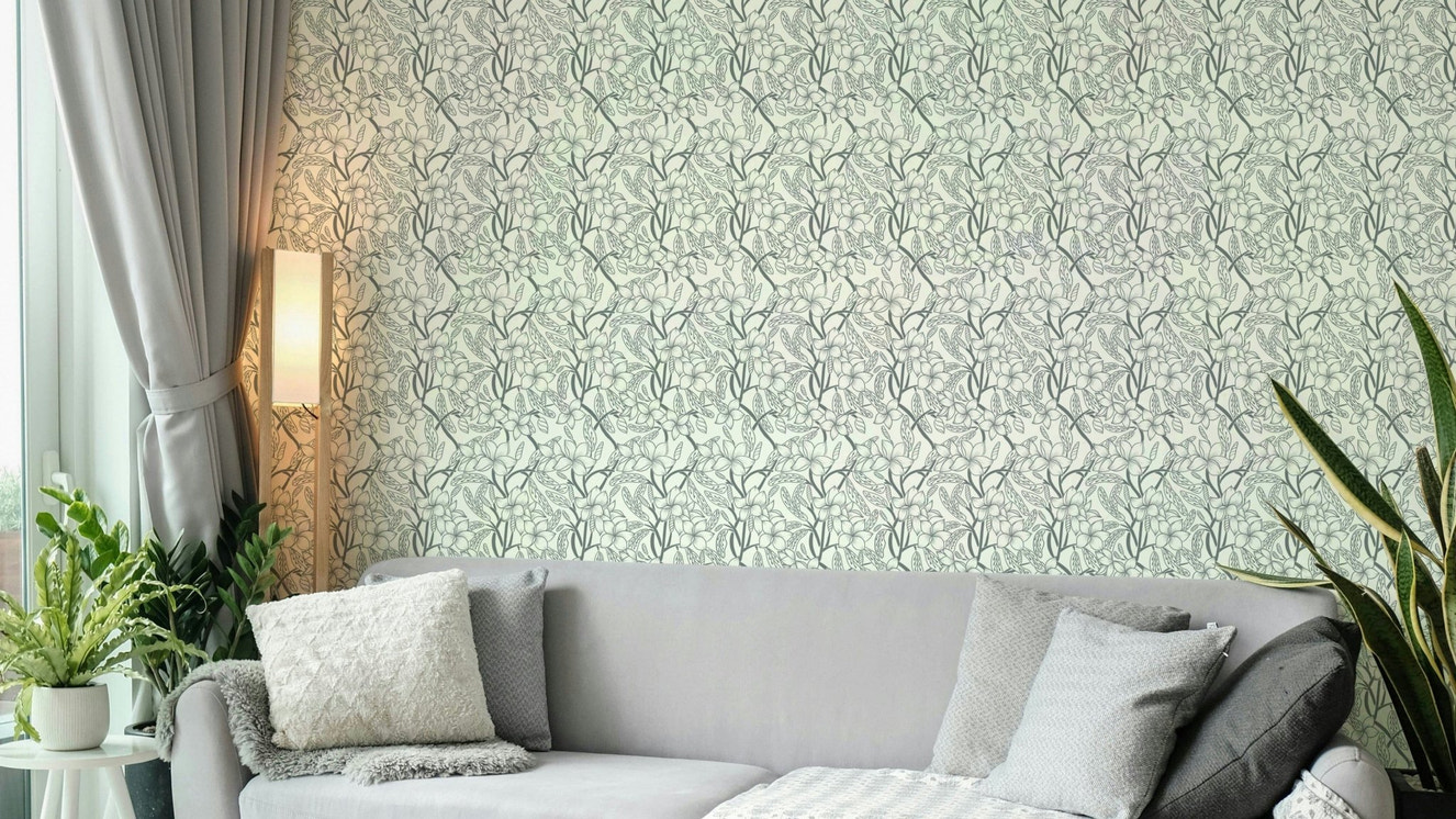 Sophisticated black floral wallpaper style

