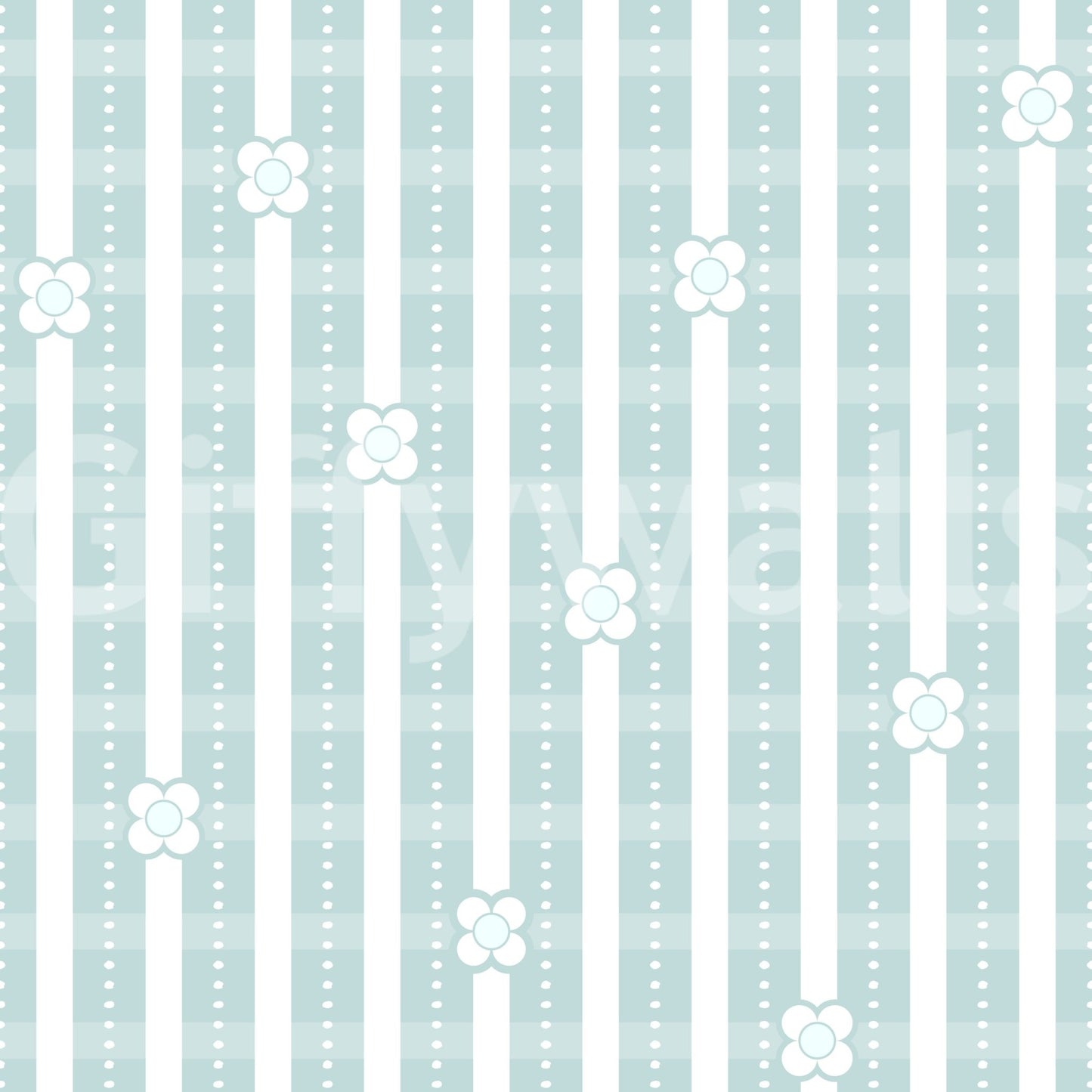 Light and airy dining area with the Floral Stripe Serenity Wallpaper.