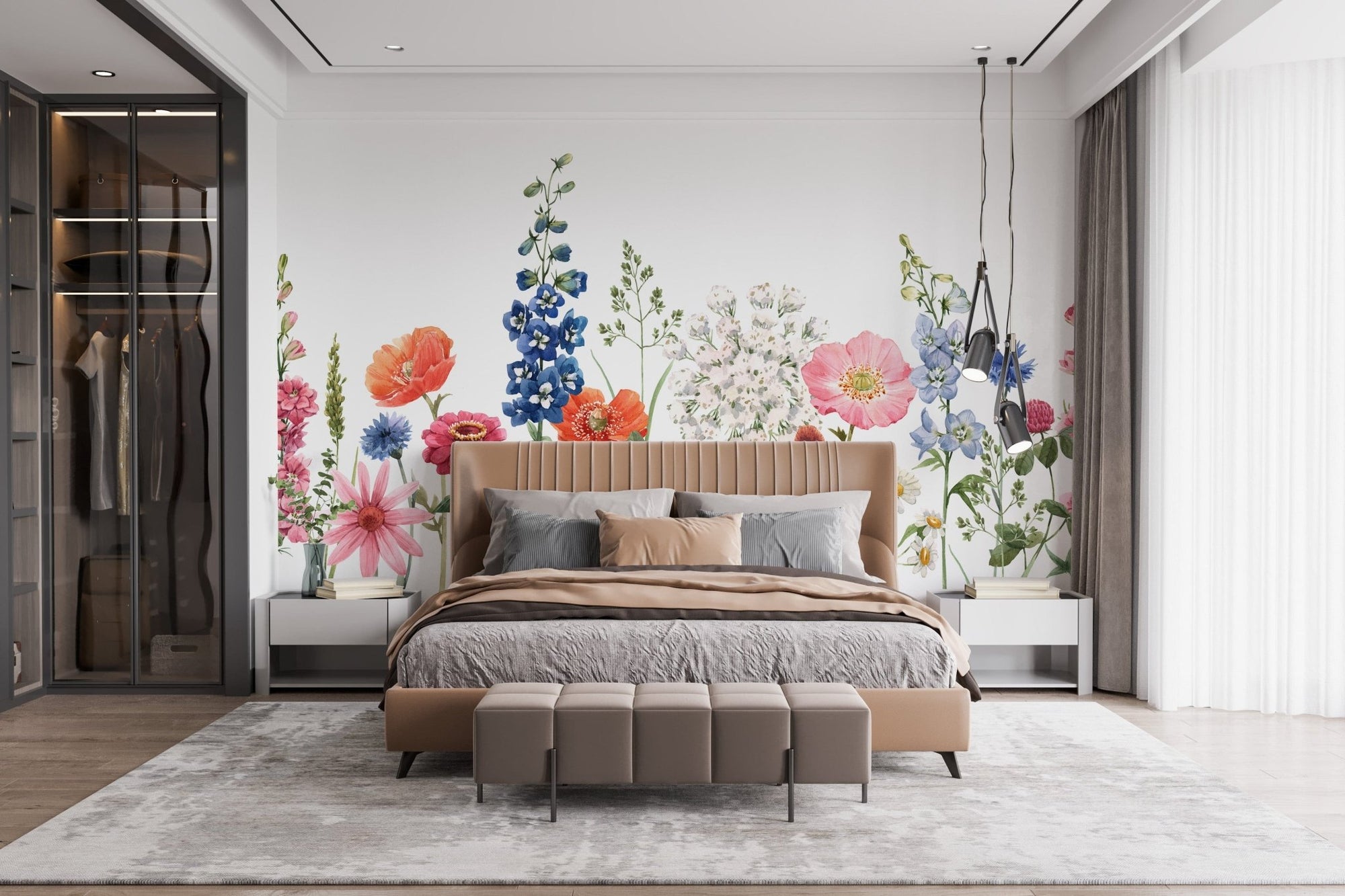 Watercolor Wild Flowers wallpaper A712