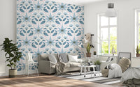 Artistic botanical wallpaper for contemporary office feature walls
