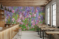 Delicate floral field mural
