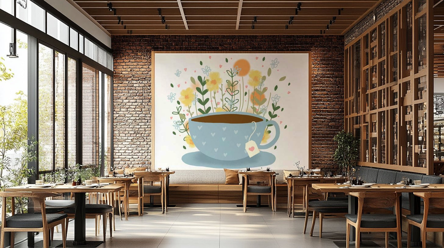 Floral Tea Break Wall Mural