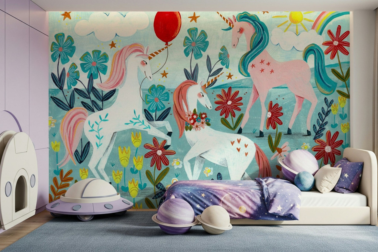 A serene subtle fantasy wall mural for your decor.