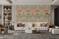 Reusable vintage wallpaper with floral charm, AN85