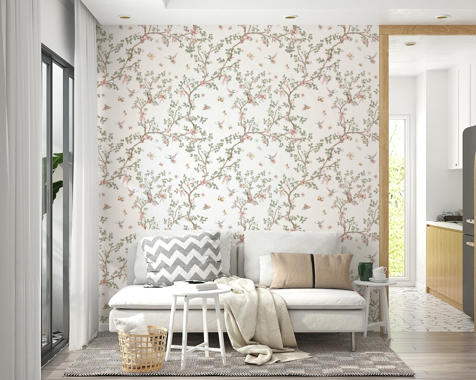 Serene garden elements.