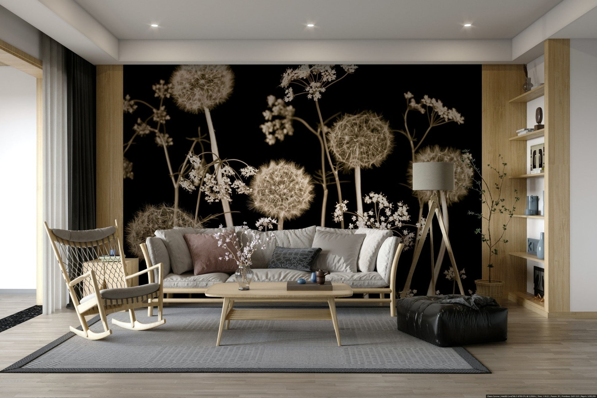 Artistic floral print for walls.

