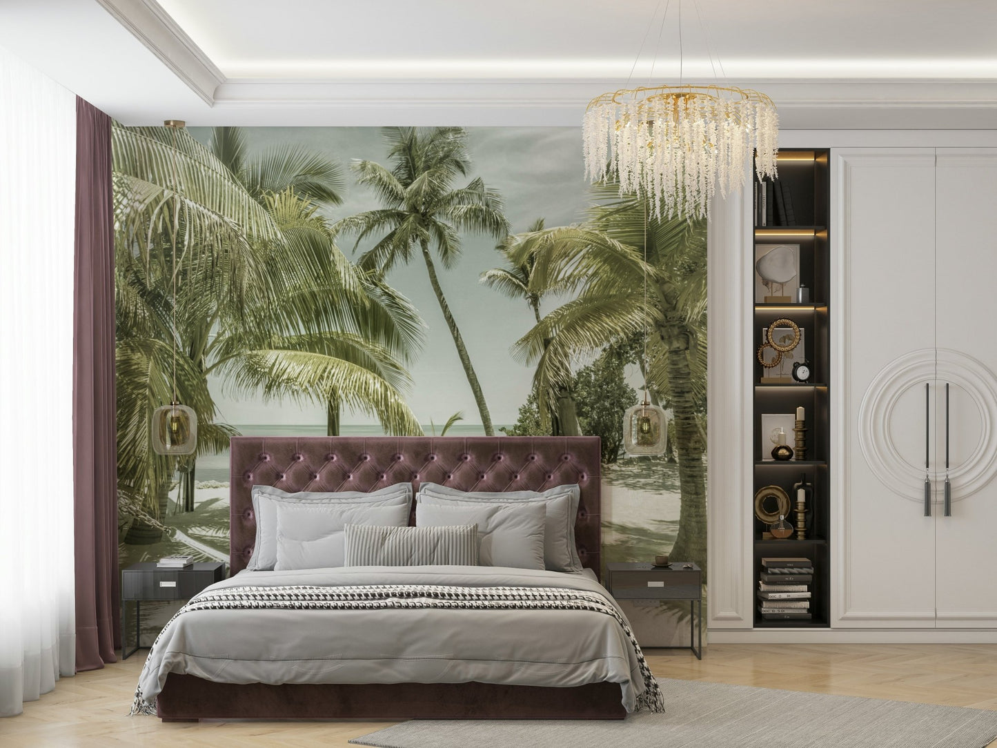 Artistic mural capturing a heavenly Florida shoreline.

