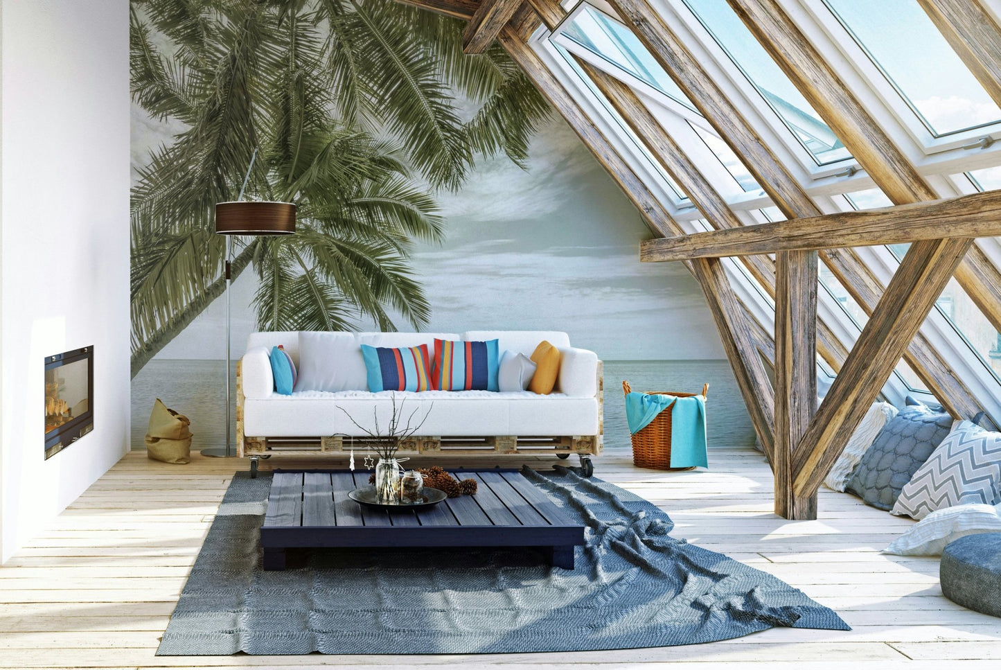 Ocean view vintage wall mural in Florida

