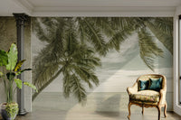 Vintage mural featuring Florida ocean scene

