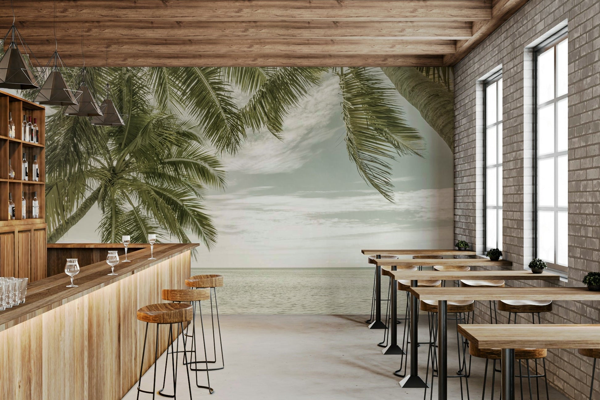 Ocean view mural for Florida-inspired interiors

