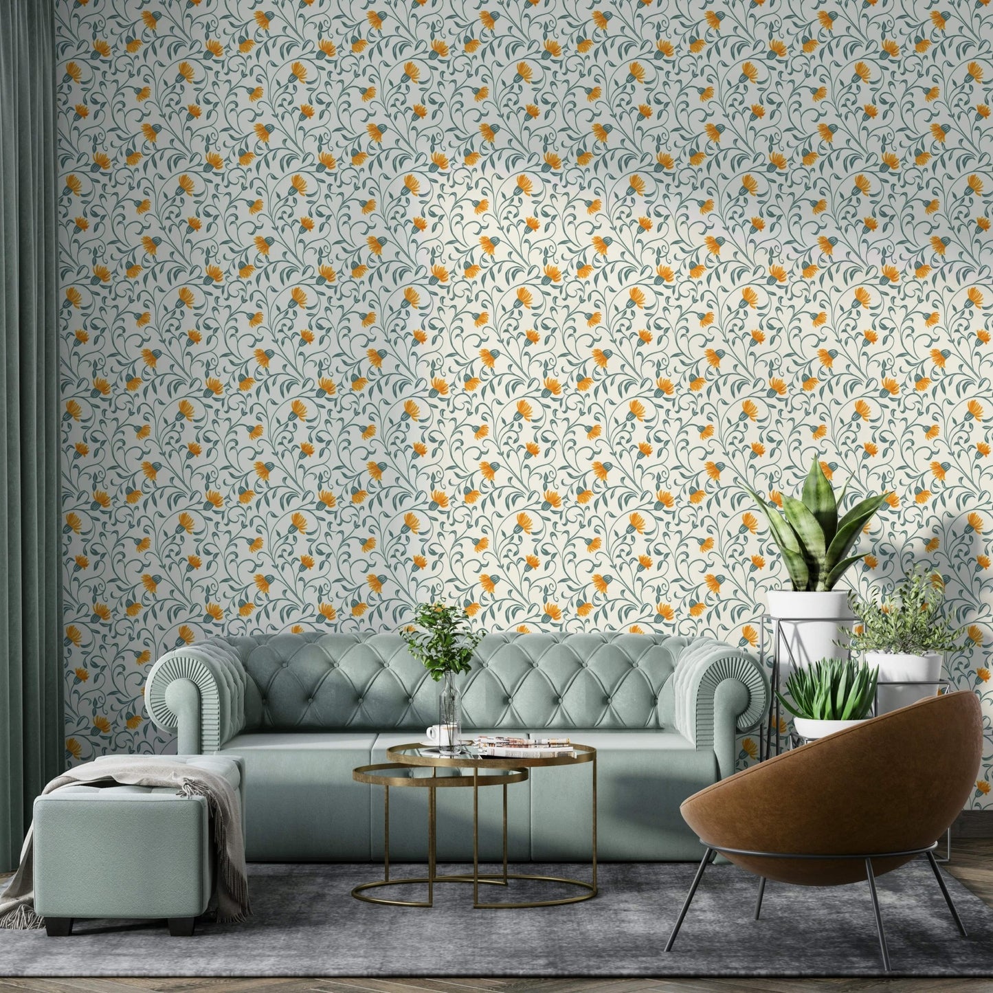 Botanical Flow and Bloom wallpaper design GD139

