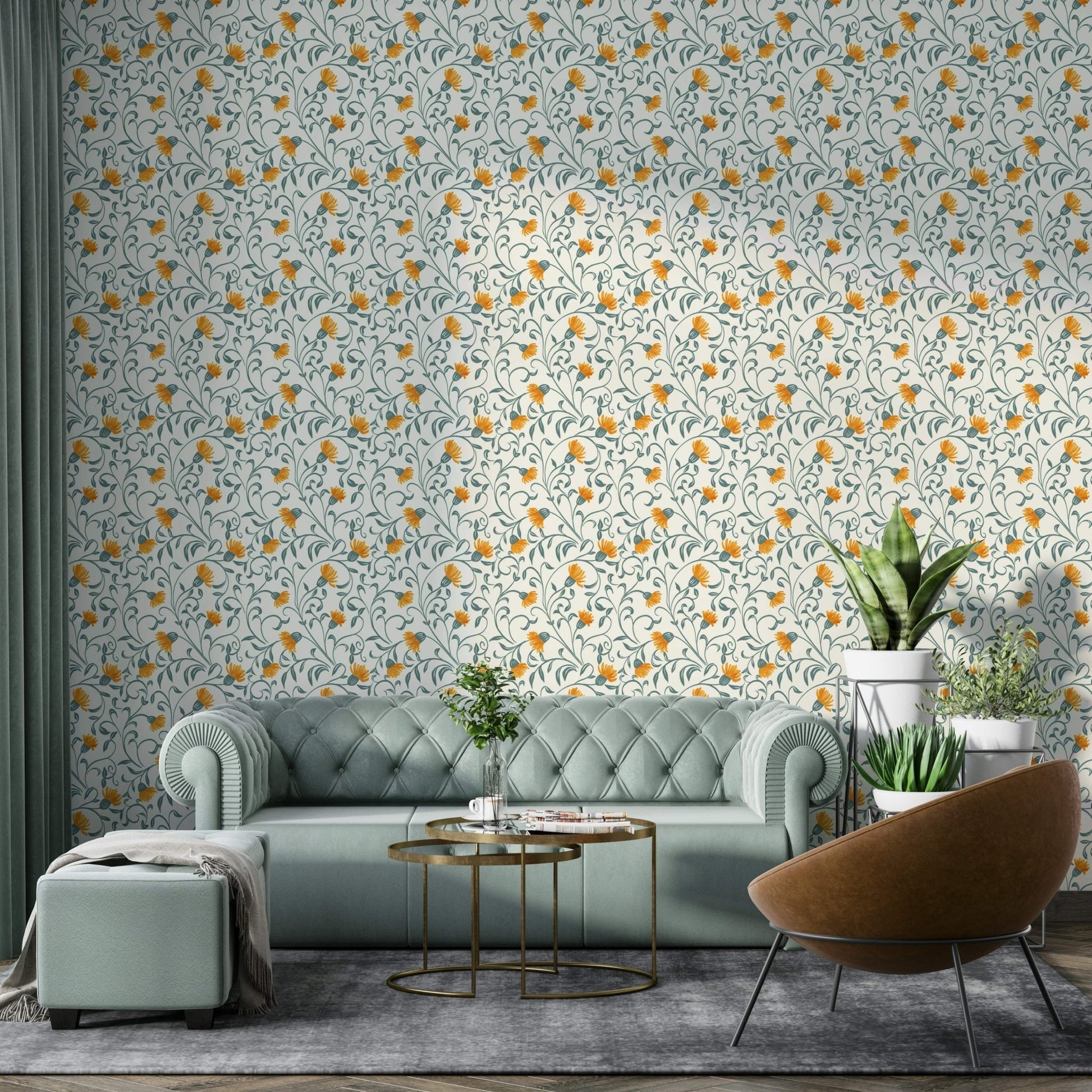 Botanical Flow and Bloom wallpaper design GD139

