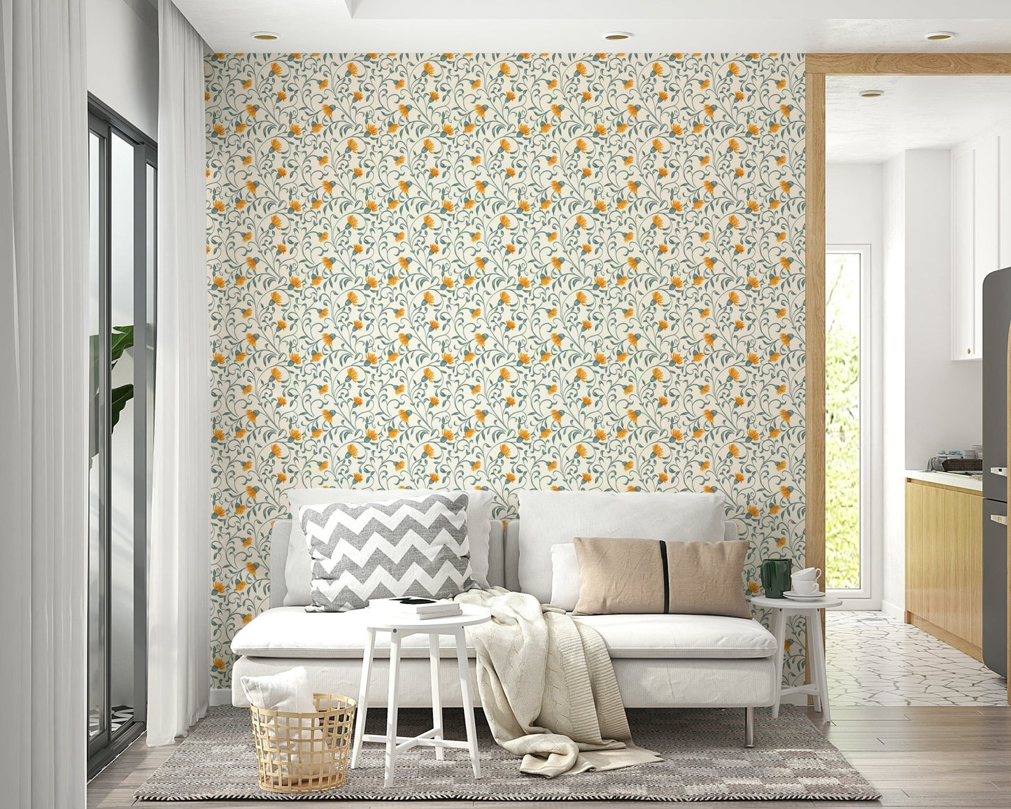 Flow and Bloom yellow flower wall covering GD139

