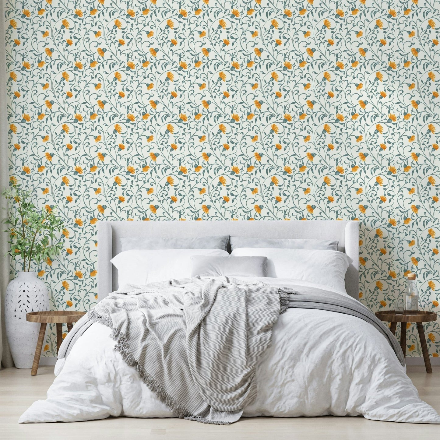 Flow and Bloom wallpaper with yellow blooms GD139

