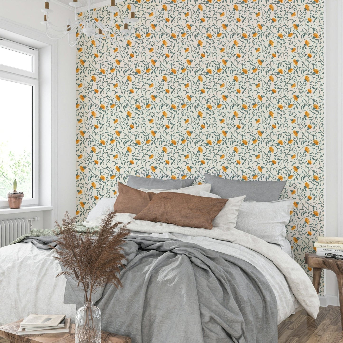 Flow and Bloom swirling floral wallpaper
 GD139
