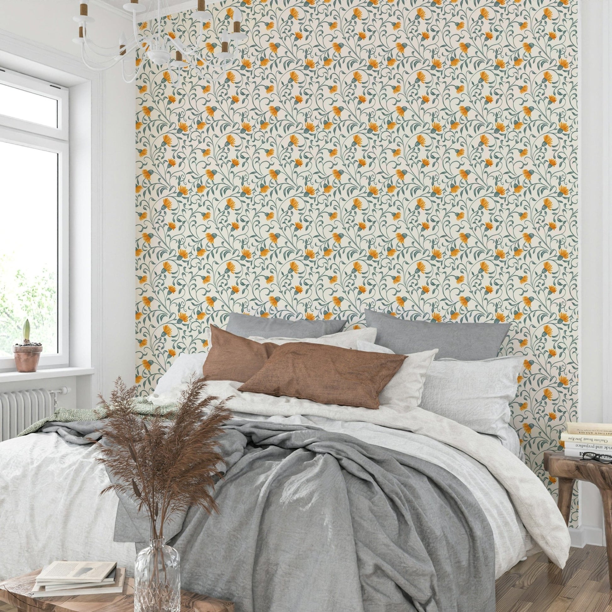 Flow and Bloom swirling floral wallpaper
 GD139
