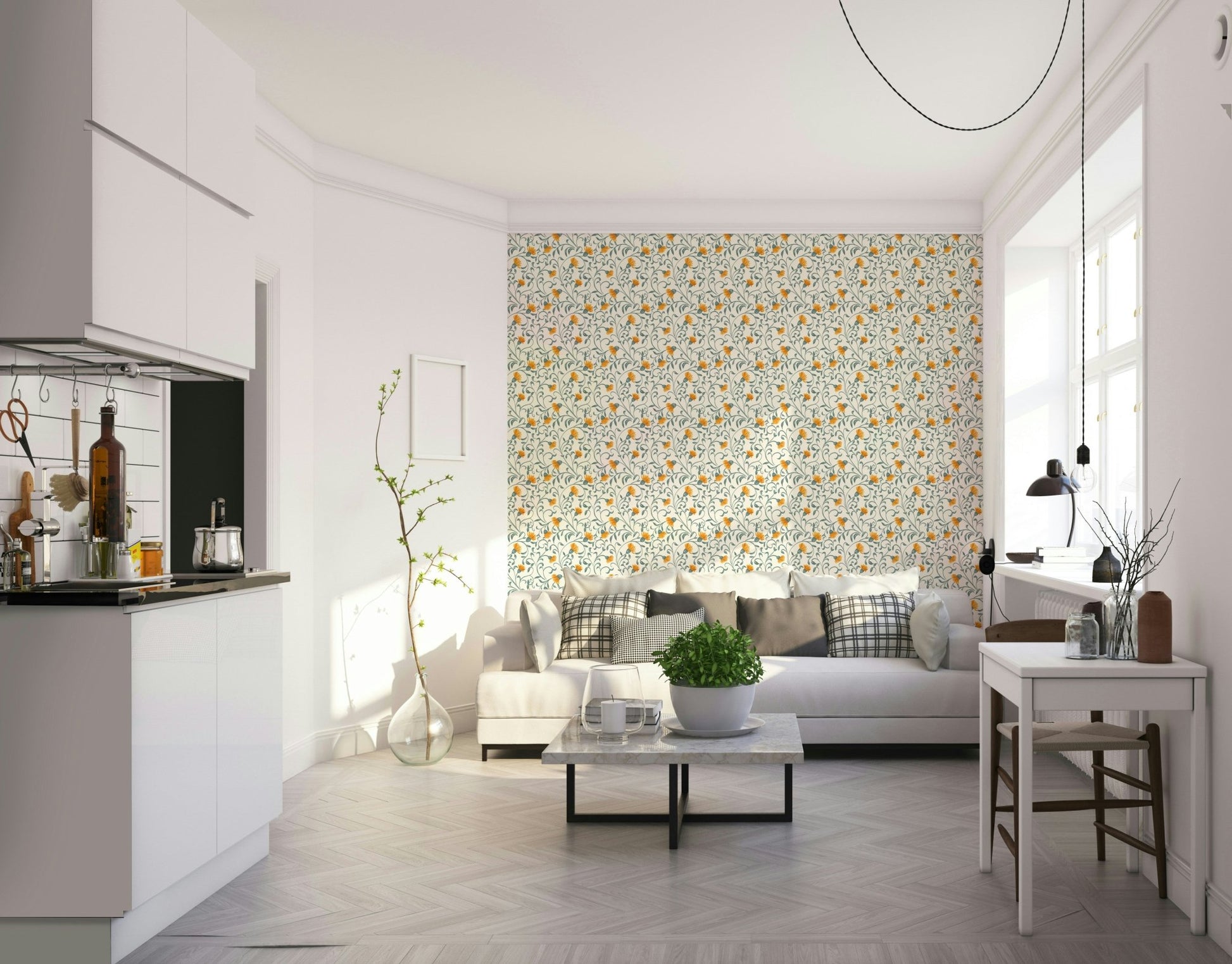 Flow and Bloom delicate vine wall design
 GD139

