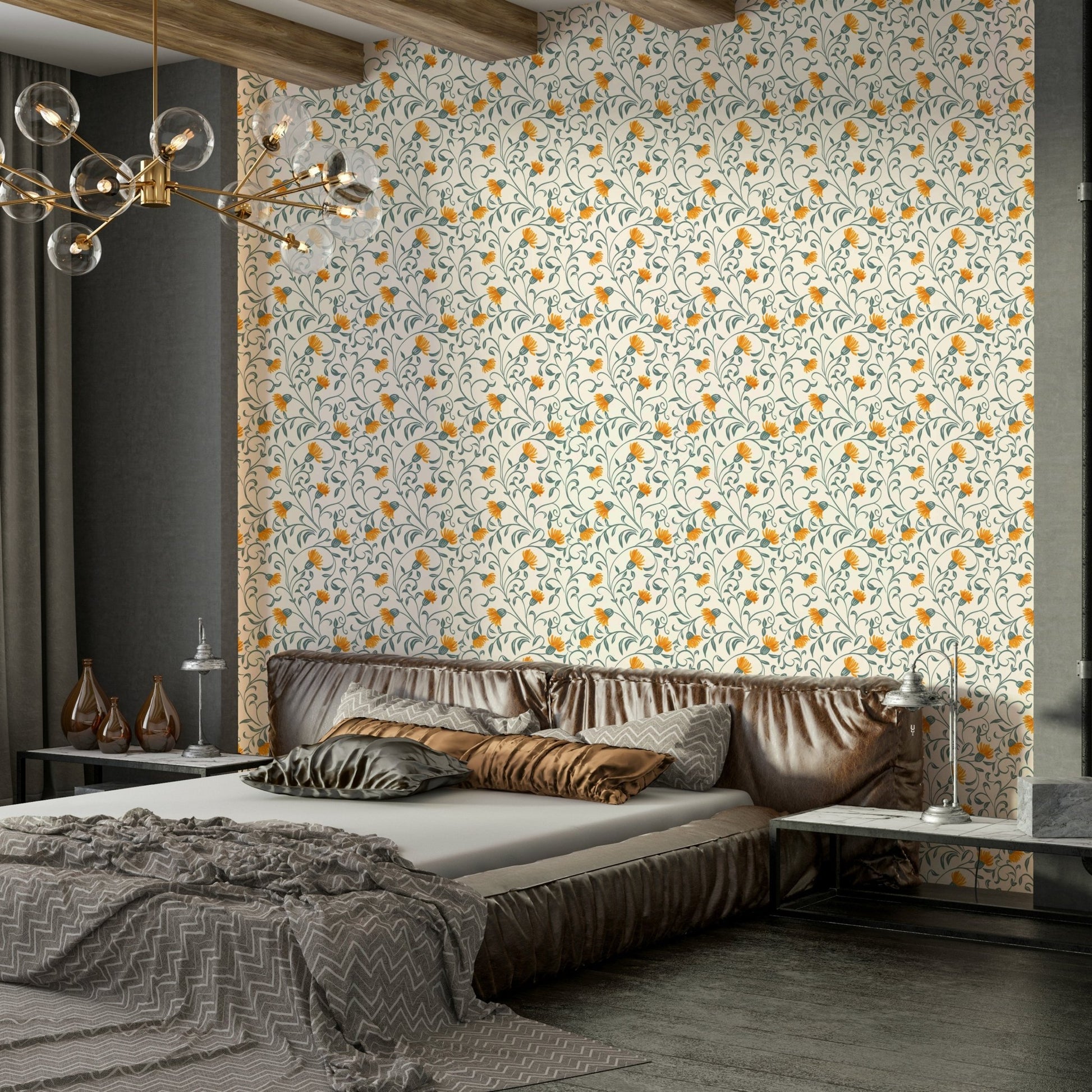 Elegant off white Flow and Bloom design
 GD139
