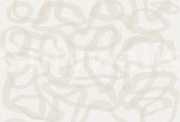 Abstract line movement in Flow State Wall Mural with layered beige contour shapes