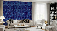 Flower Bouquet Tiles Floral Dark Delft Blue Wallpaper for a luxury bedroom, GD7646